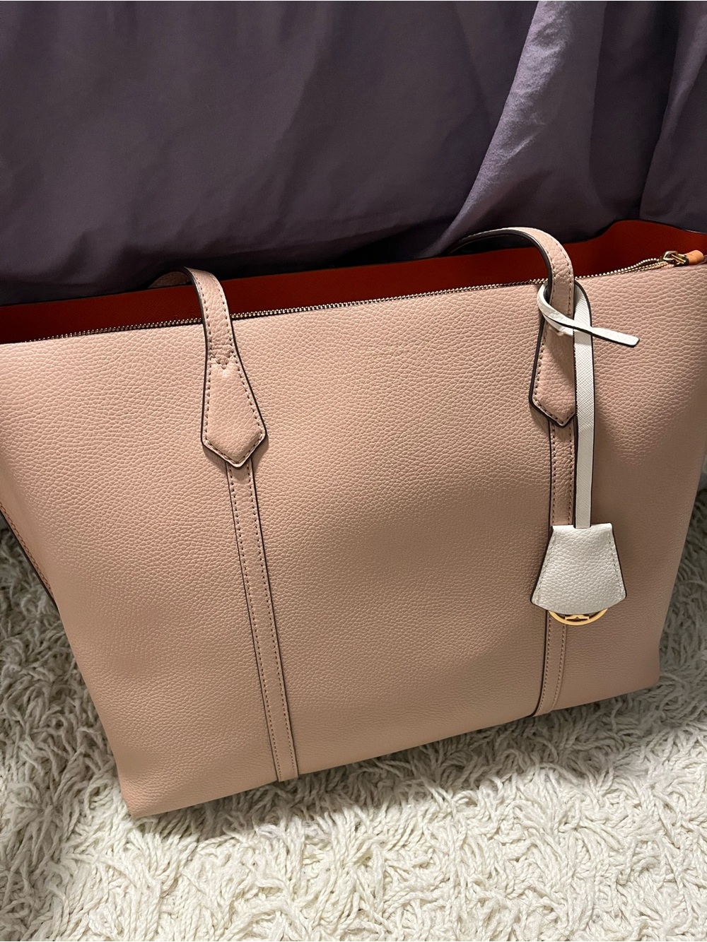 Tory Burch Perry Tote Colorblock Triplle Compartment Devon